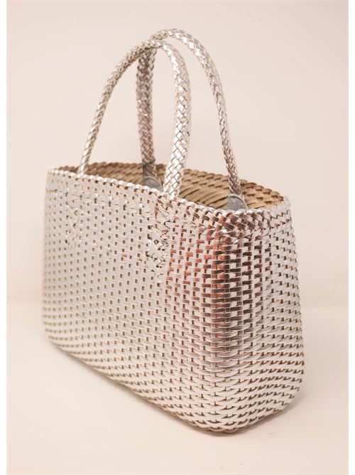Bright aluminum colored leather bag Laboratorio Capri | 034ALLUMINIO